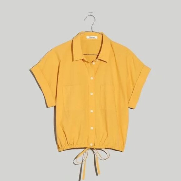 Madewell, Drawstring Button-Up Signature Poplin Shirt - Picture 2 of 2